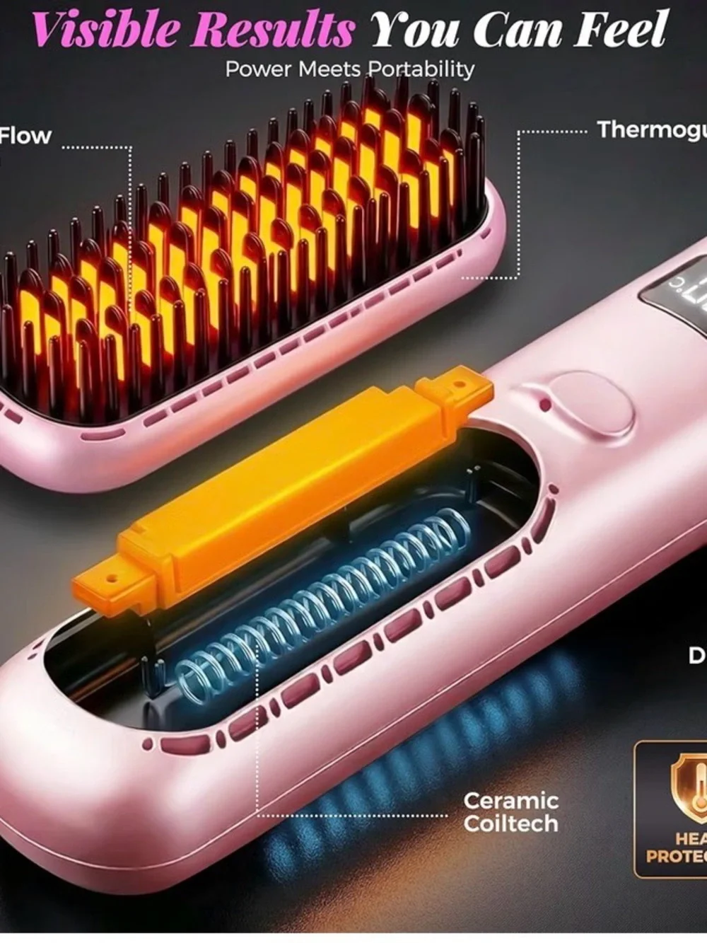 Go Brush Pro Cordless Hair Straightening Comb This is Purple, not pink!!